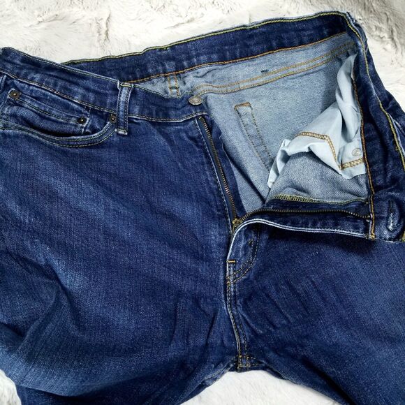 Levis Jeans Mens 38×30 Blue Regular Straight Dark Wash Denim - Picture 8 of 12